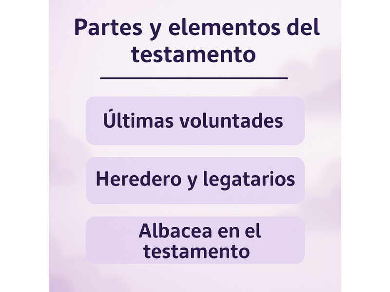 Partes y elementos del testamento Partes y elementos del testamento